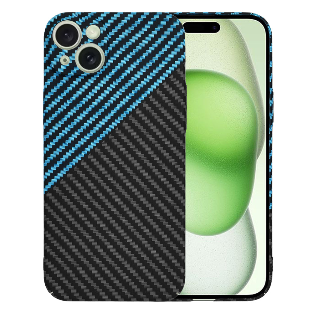Deksel for Apple iPhone 15 Plus, Techsuit, Carbonite FiberShell, Svart Bleu