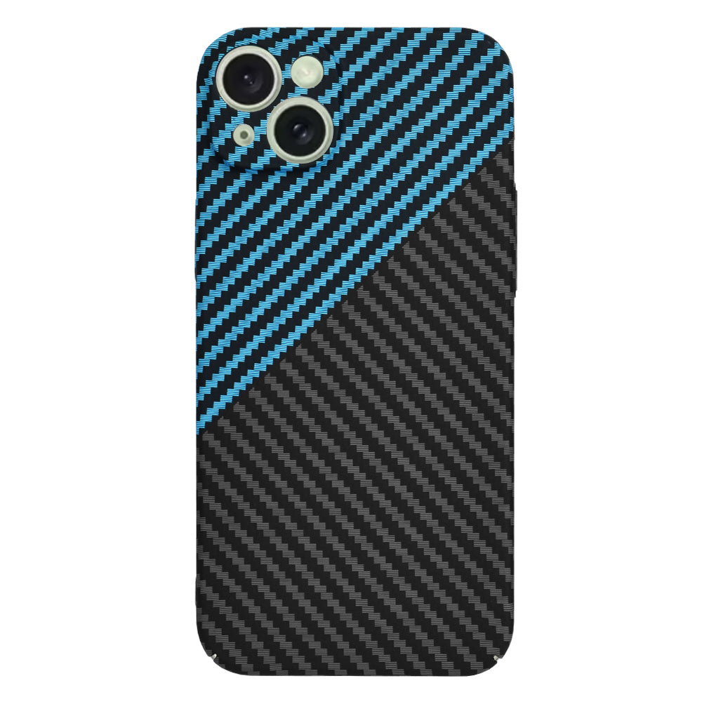 Deksel for Apple iPhone 15 Plus, Techsuit, Carbonite FiberShell, Svart Bleu