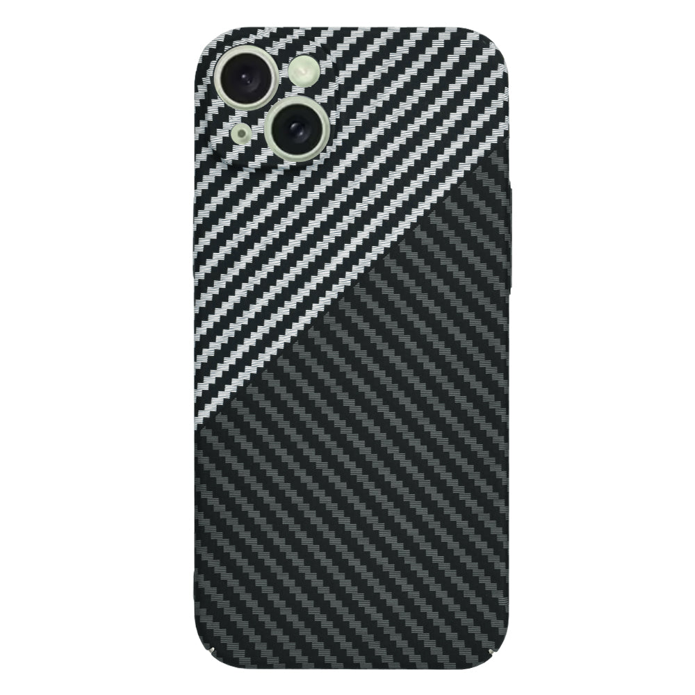Deksel for Apple iPhone 15 Plus, Techsuit, Carbonite FiberShell, Svart Grå