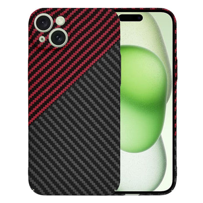 Deksel for Apple iPhone 15 Plus, Techsuit, Carbonite FiberShell, Svart Rød