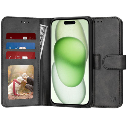 Deksel for Apple iPhone 15 Plus, Techsuit, Diary Book, Svart