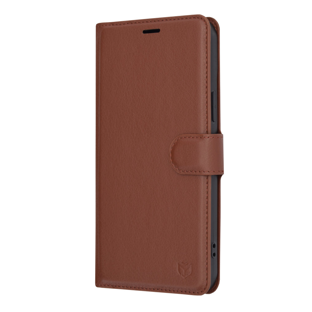 Deksel for Apple iPhone 15 Plus, Techsuit, Leather Folio, Brun