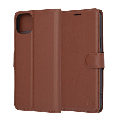 Deksel for Apple iPhone 15 Plus, Techsuit, Leather Folio, Brun