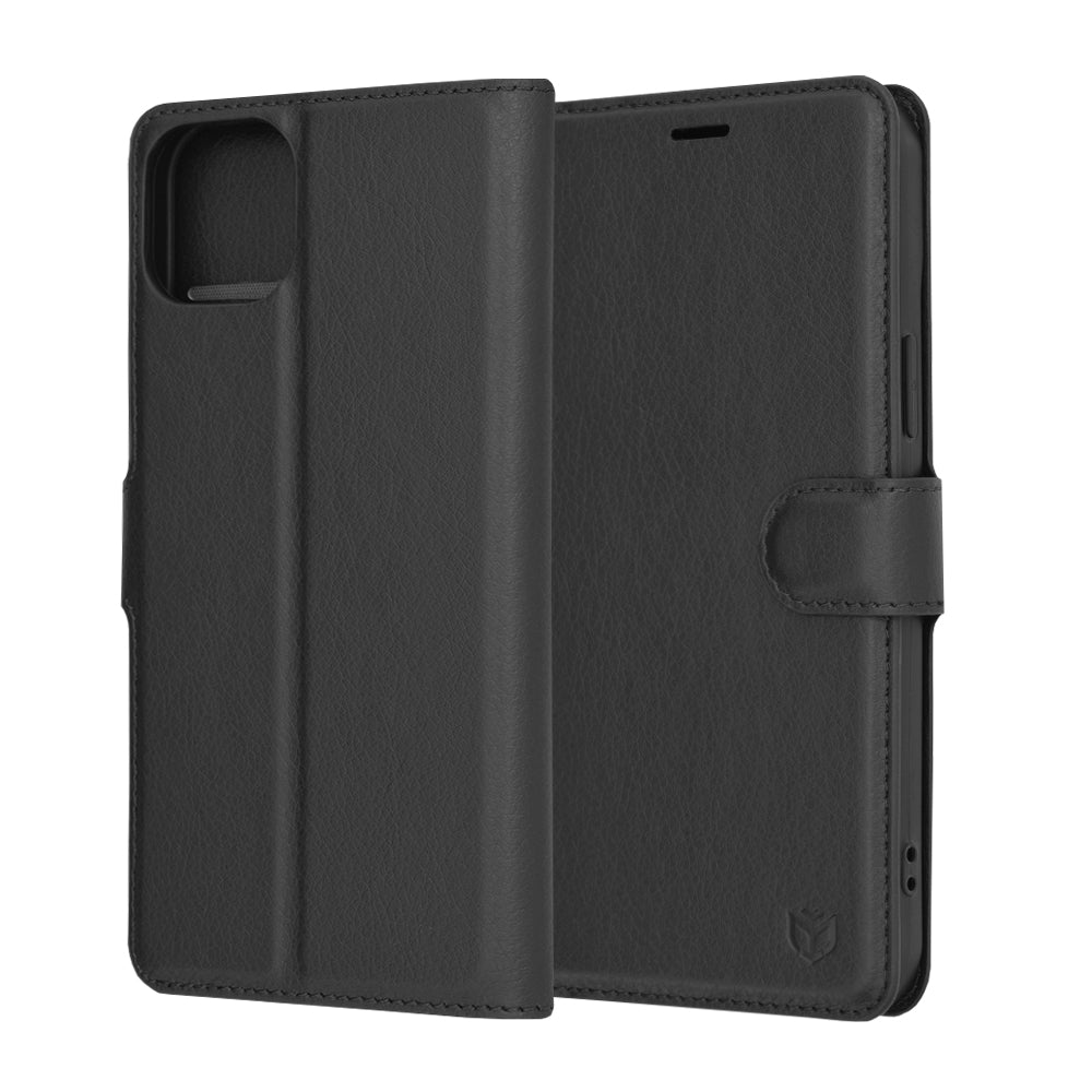 Deksel for Apple iPhone 15 Plus, Techsuit, Leather Folio, Svart