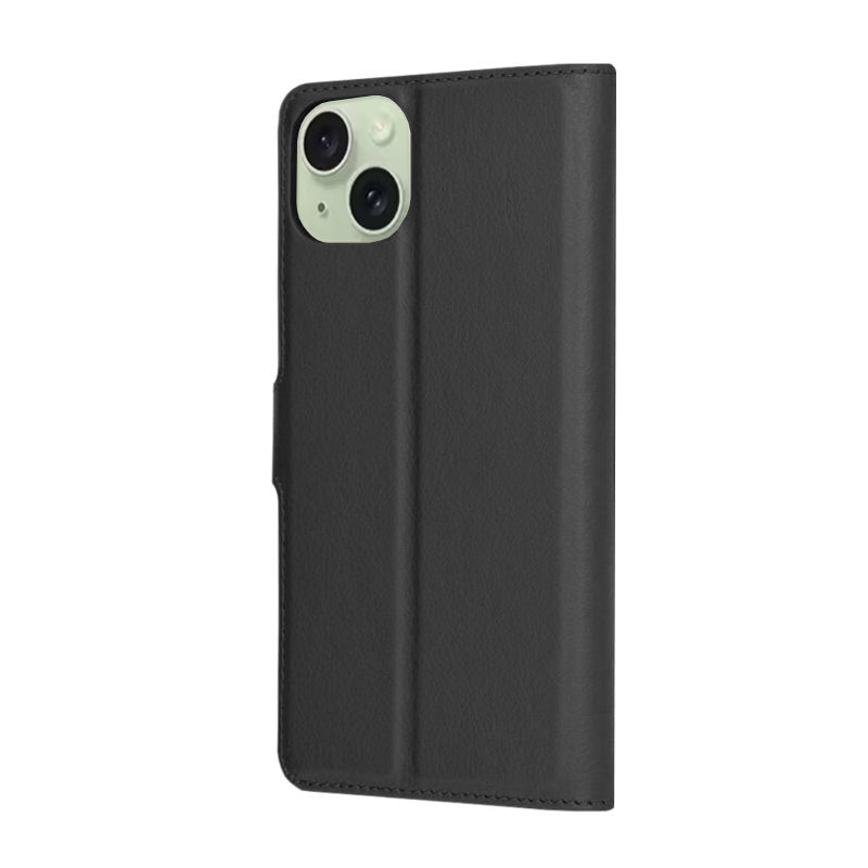 Deksel for Apple iPhone 15 Plus, Techsuit, Leather Folio, Svart