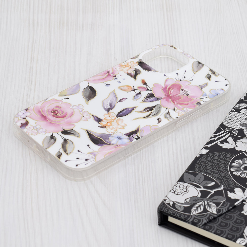 Deksel til Apple iPhone 15 Plus, Techsuit, Marble, Hvit