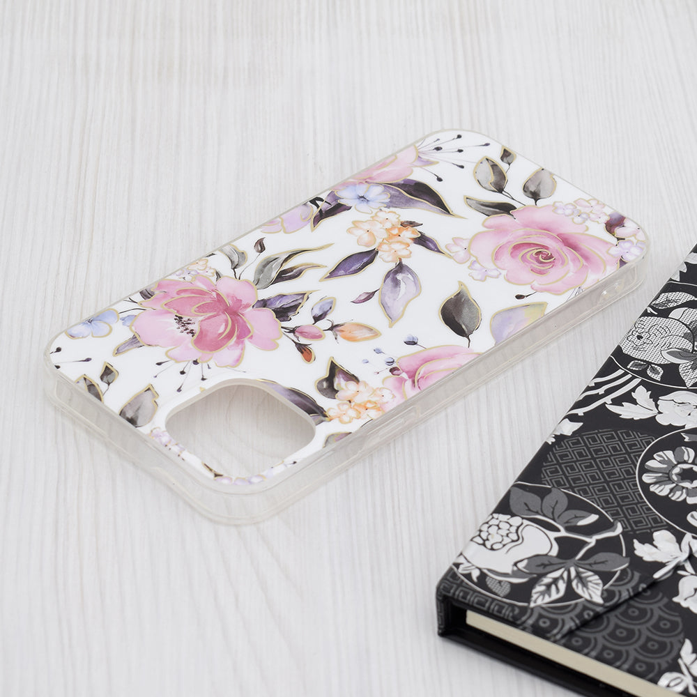 Deksel til Apple iPhone 15 Plus, Techsuit, Marble, Hvit