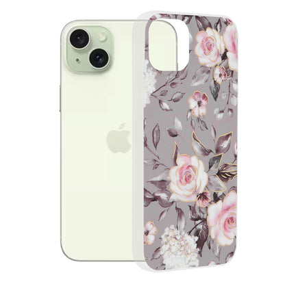 Deksel til Apple iPhone 15 Plus, Techsuit, Marble, Grå