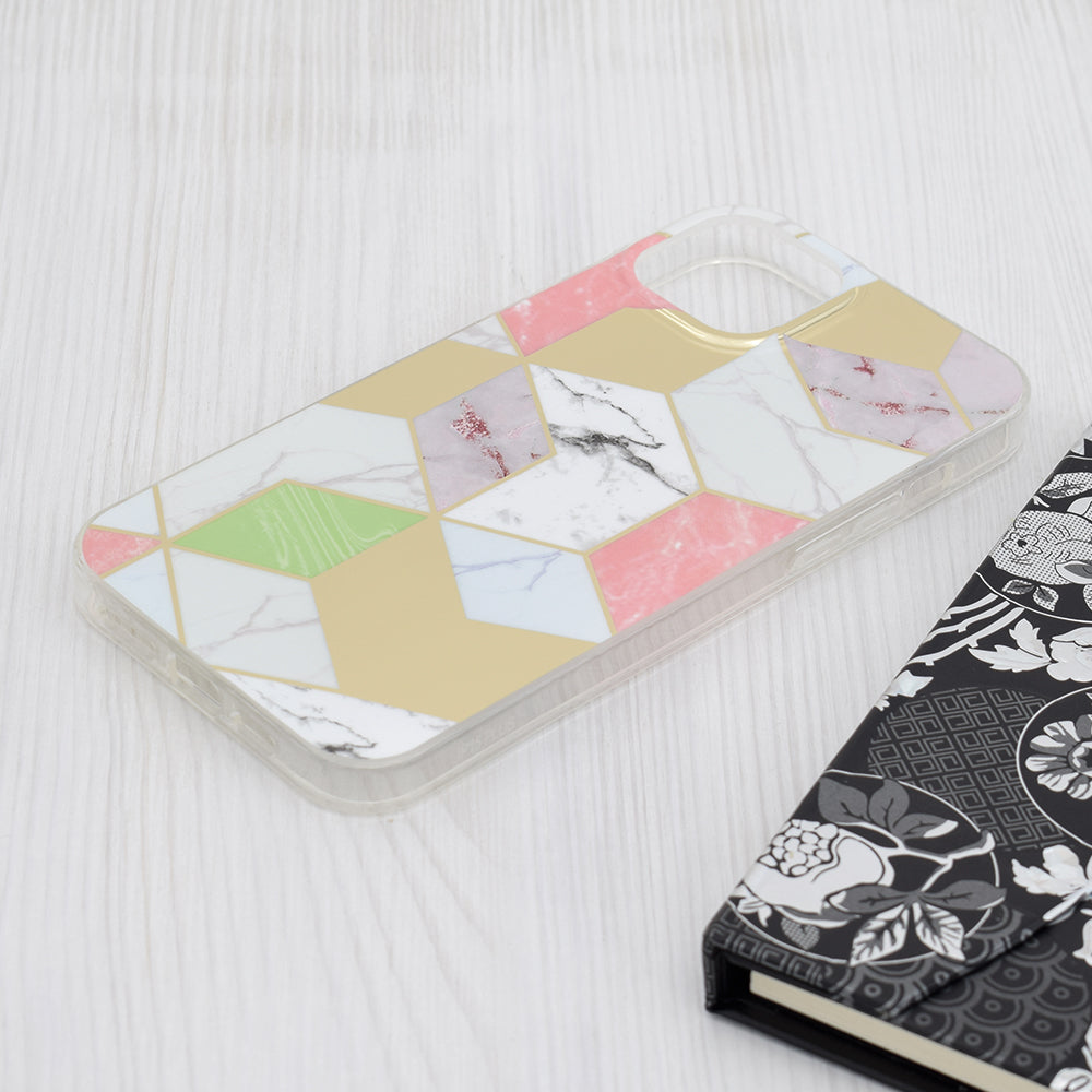 Deksel for Apple iPhone 15 Plus, Techsuit, Marble, Lilla