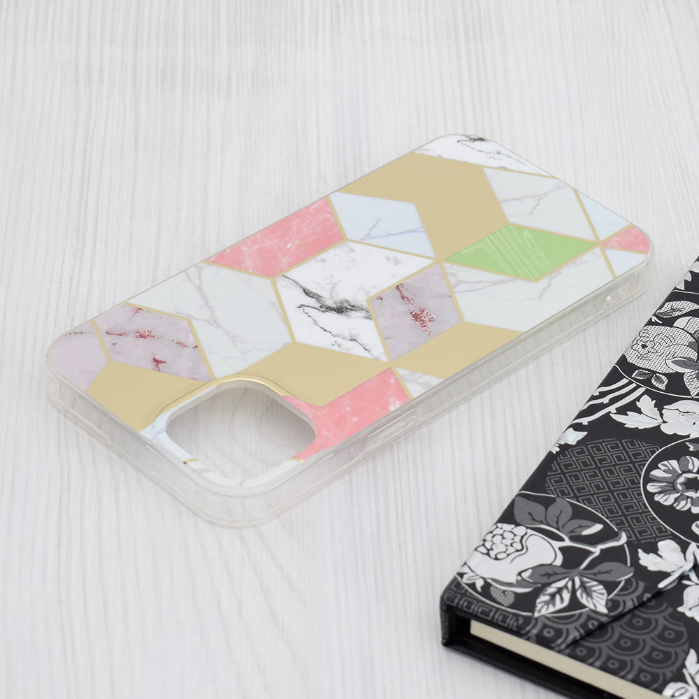 Deksel for Apple iPhone 15 Plus, Techsuit, Marble, Lilla