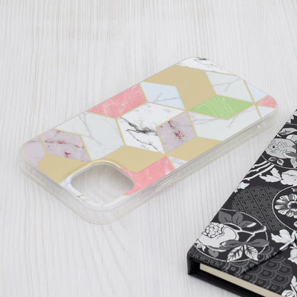 Deksel for Apple iPhone 15 Plus, Techsuit, Marble, Lilla