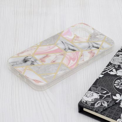 Deksel for Apple iPhone 15 Plus, Techsuit, Marble, Rosa