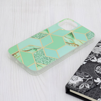 Deksel for Apple iPhone 15 Plus, Techsuit, Marble, Grønn