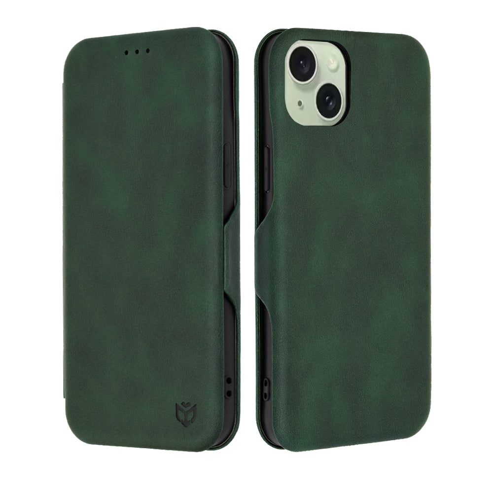 Deksel for Apple iPhone 15 Plus, Techsuit, Safe Wallet Plus, Grønn