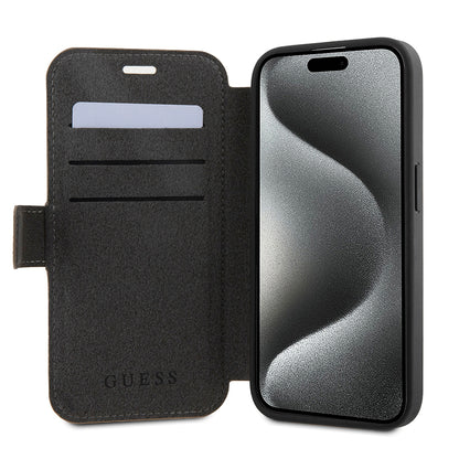 Deksel for Apple iPhone 15 Pro, Guess, 4G Book, Brun