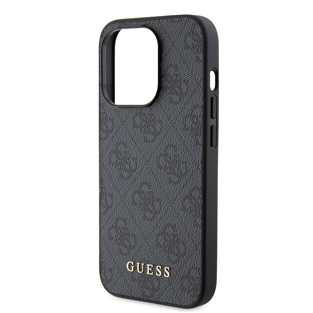 Deksel for Apple iPhone 15 Pro, Guess, 4G Metal Gold Logo, Grå
