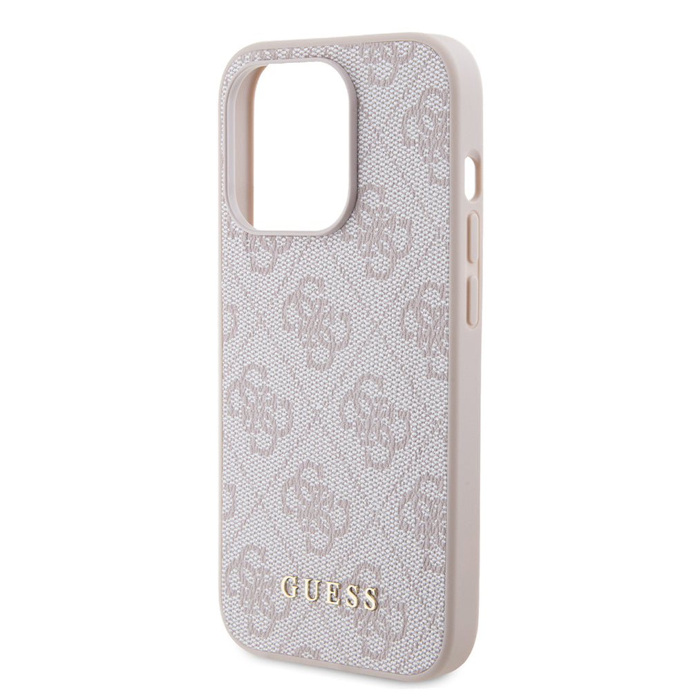 Deksel for Apple iPhone 15 Pro, Guess, 4G Metal Gold Logo, Rosa