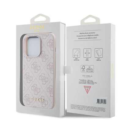 Deksel for Apple iPhone 15 Pro, Guess, 4G Metal Gold Logo, Rosa