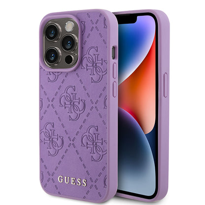 Deksel for Apple iPhone 15 Pro, Guess, 4G Stamped, Lys Lilla