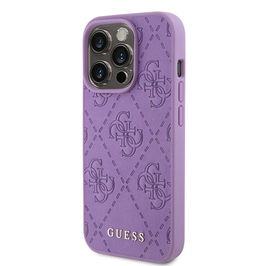 Deksel for Apple iPhone 15 Pro, Guess, 4G Stamped, Lys Lilla