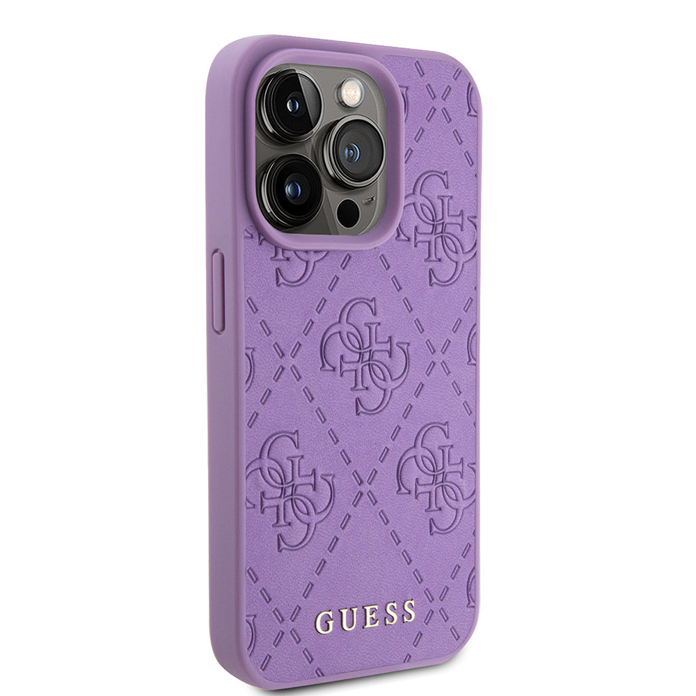 Deksel for Apple iPhone 15 Pro, Guess, 4G Stamped, Lys Lilla