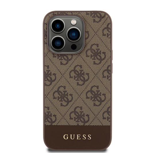 Deksel for Apple iPhone 15 Pro, Guess, 4G Stripe, Brun