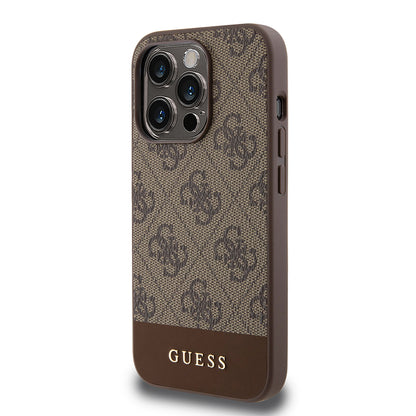 Deksel for Apple iPhone 15 Pro, Guess, 4G Stripe, Brun