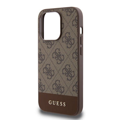 Deksel for Apple iPhone 15 Pro, Guess, 4G Stripe, Brun