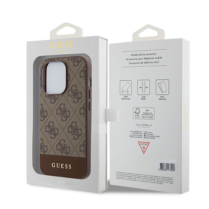 Deksel for Apple iPhone 15 Pro, Guess, 4G Stripe, Brun