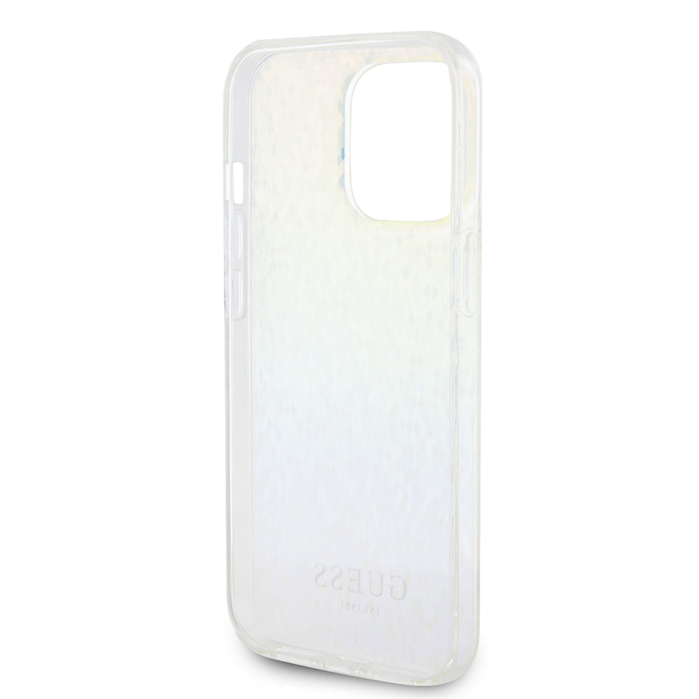 Deksel for Apple iPhone 15 Pro, Guess, IML Faceted Mirror Disco Iridescent, Flerfarget