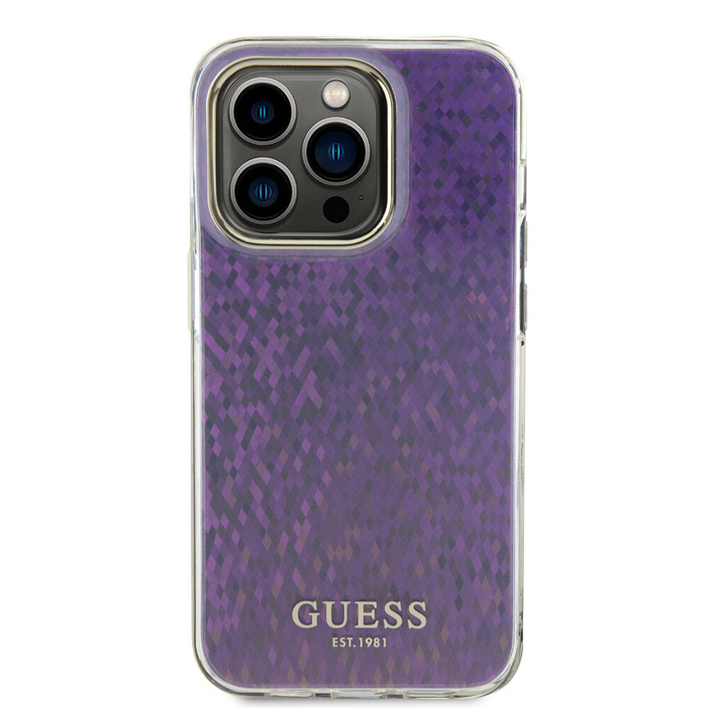 Deksel for Apple iPhone 15 Pro, Guess, IML Faceted Mirror Disco Iridescent, Rosa