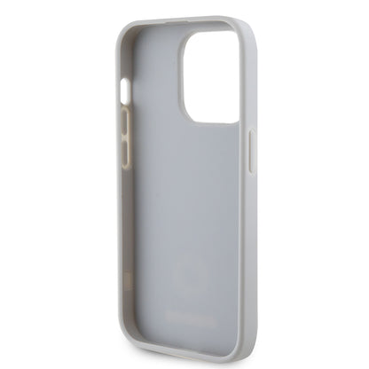 Deksel for Apple iPhone 15 Pro, Guess, Strass Metal Logo, Sølvfarget