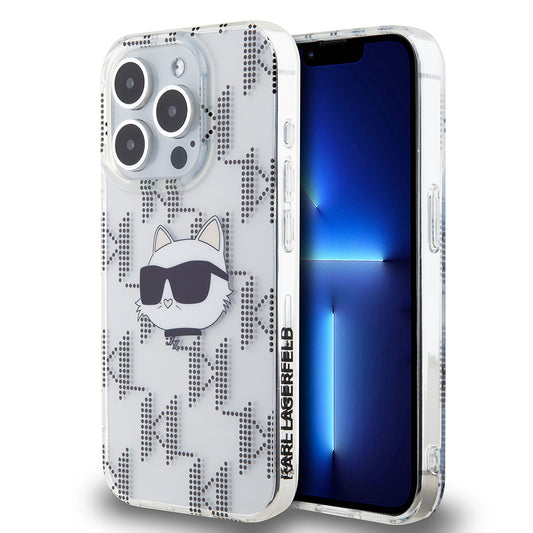 Deksel for Apple iPhone 15 Pro, Karl Lagerfeld, IML Electroplated Choupette Head, Gjennomsiktig