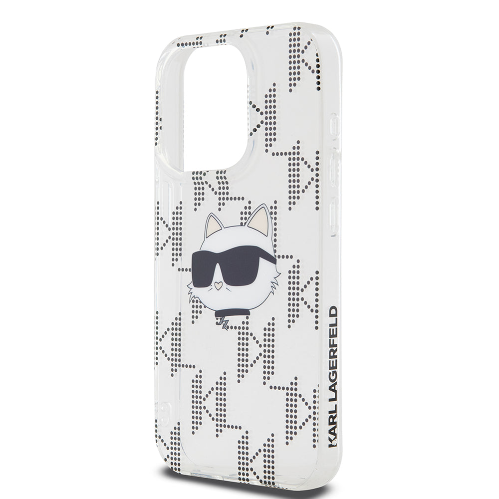 Deksel for Apple iPhone 15 Pro, Karl Lagerfeld, IML Electroplated Choupette Head, Gjennomsiktig