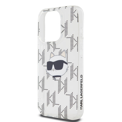 Deksel for Apple iPhone 15 Pro, Karl Lagerfeld, IML Electroplated Choupette Head, Gjennomsiktig