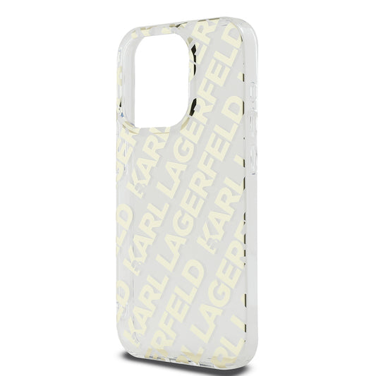 Deksel for Apple iPhone 15 Pro, Karl Lagerfeld, IML Electroplated Repeated Logo, Gull
