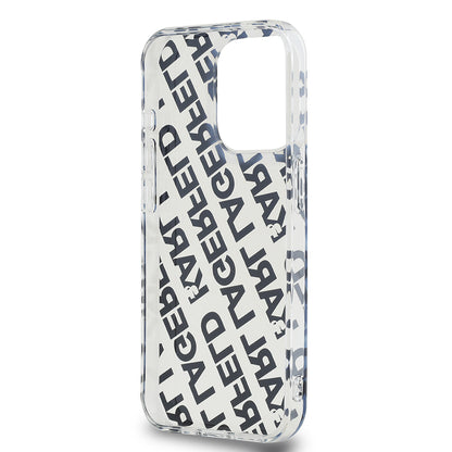 Deksel for Apple iPhone 15 Pro, Karl Lagerfeld, IML Electroplated Repeated Logo, Gull