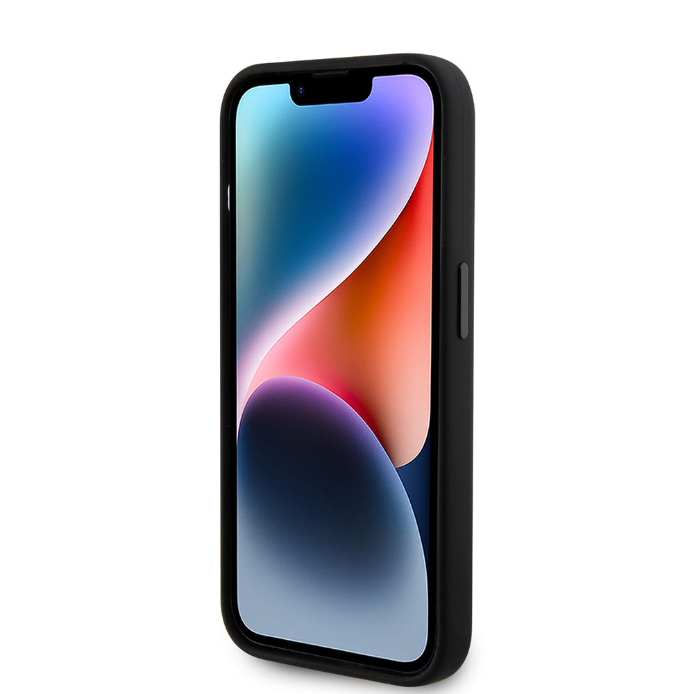 Deksel for Apple iPhone 15 Pro, Karl Lagerfeld, Silicone Metal Ikonik, Svart