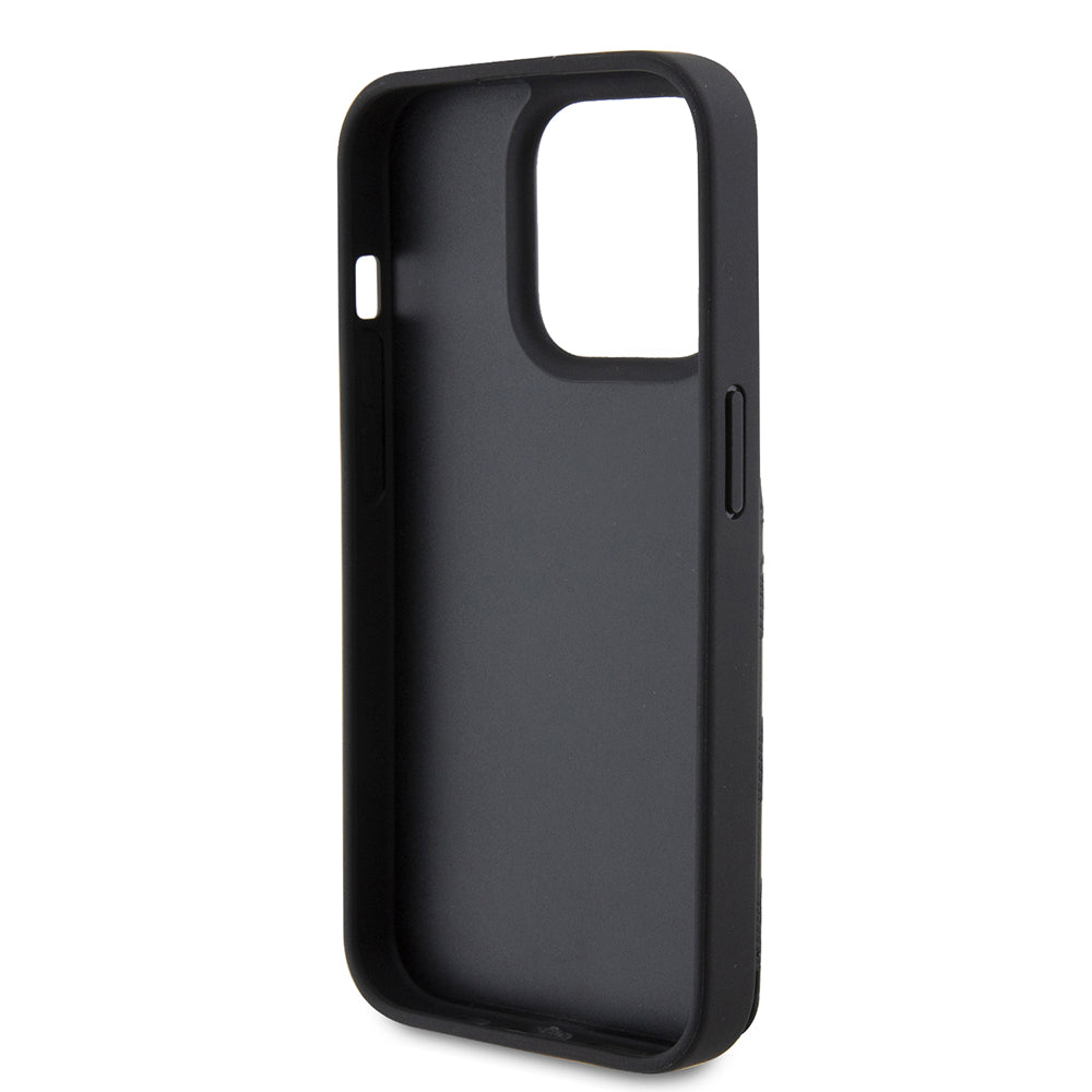 Deksel for Apple iPhone 15 Pro, Karl Lagerfeld, Saffiano Cardslots and Stand Monogram Choupette, Svart