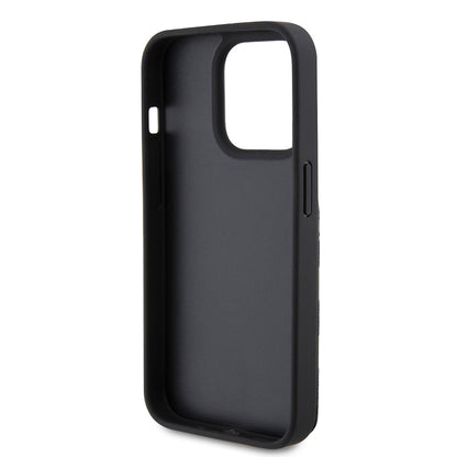 Deksel for Apple iPhone 15 Pro, Karl Lagerfeld, Saffiano Cardslots and Stand Monogram Choupette, Svart