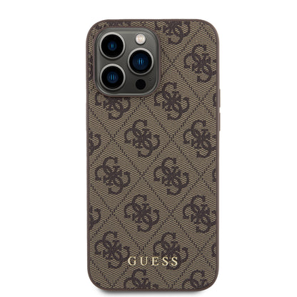 Deksel for Apple iPhone 15 Pro Max, Guess, 4G Metal Gold Logo, Brun