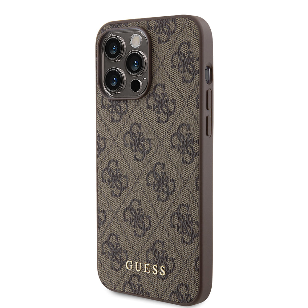 Deksel for Apple iPhone 15 Pro Max, Guess, 4G Metal Gold Logo, Brun