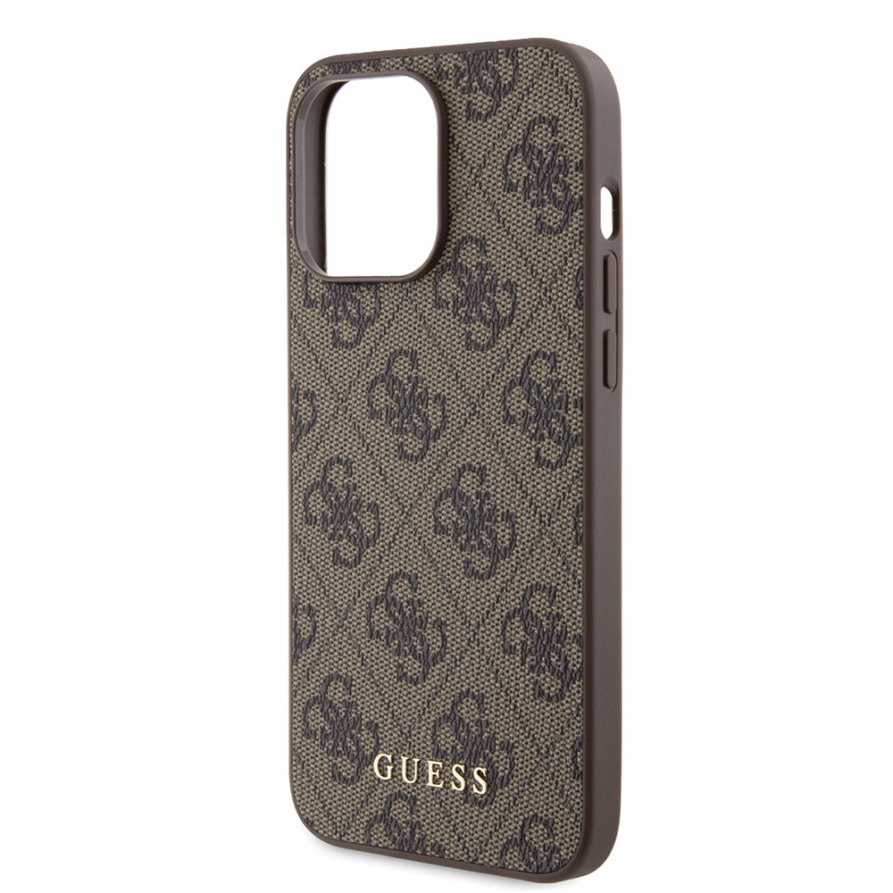 Deksel for Apple iPhone 15 Pro Max, Guess, 4G Metal Gold Logo, Brun