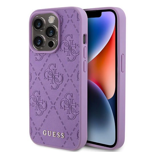 Deksel for Apple iPhone 15 Pro Max, Guess, 4G Stamped, Lys Lilla