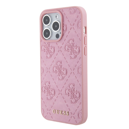 Deksel for Apple iPhone 15 Pro Max, Guess, 4G Stamped, Rosa