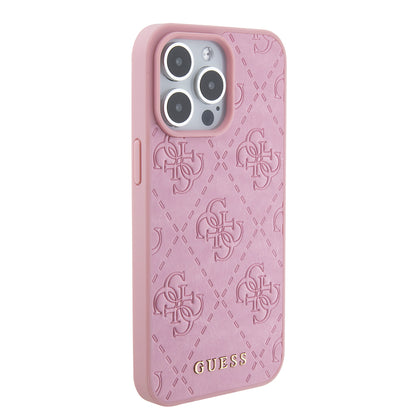 Deksel for Apple iPhone 15 Pro Max, Guess, 4G Stamped, Rosa