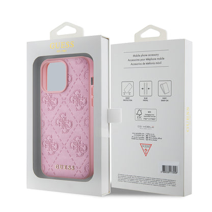 Deksel for Apple iPhone 15 Pro Max, Guess, 4G Stamped, Rosa