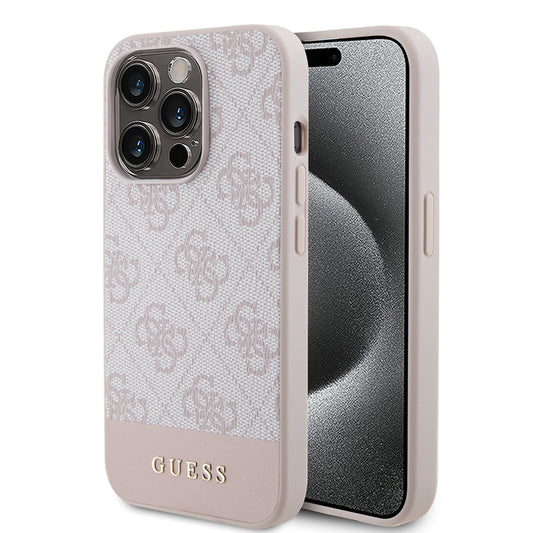 Deksel for Apple iPhone 15 Pro Max, Guess, 4G Stripe, Rosa