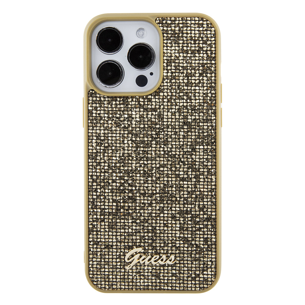 Deksel for Apple iPhone 15 Pro Max, Guess, Disco Metal Script, Gull