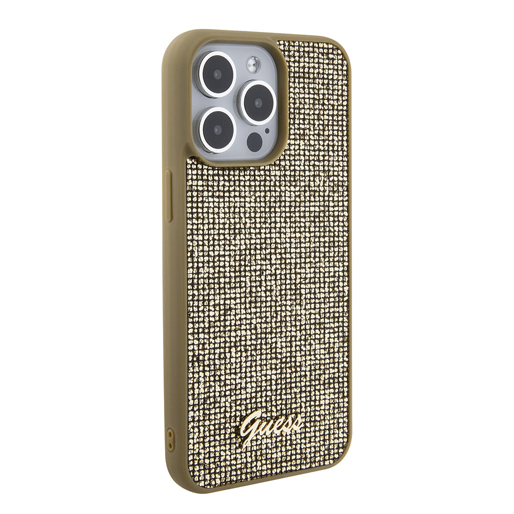 Deksel for Apple iPhone 15 Pro Max, Guess, Disco Metal Script, Gull